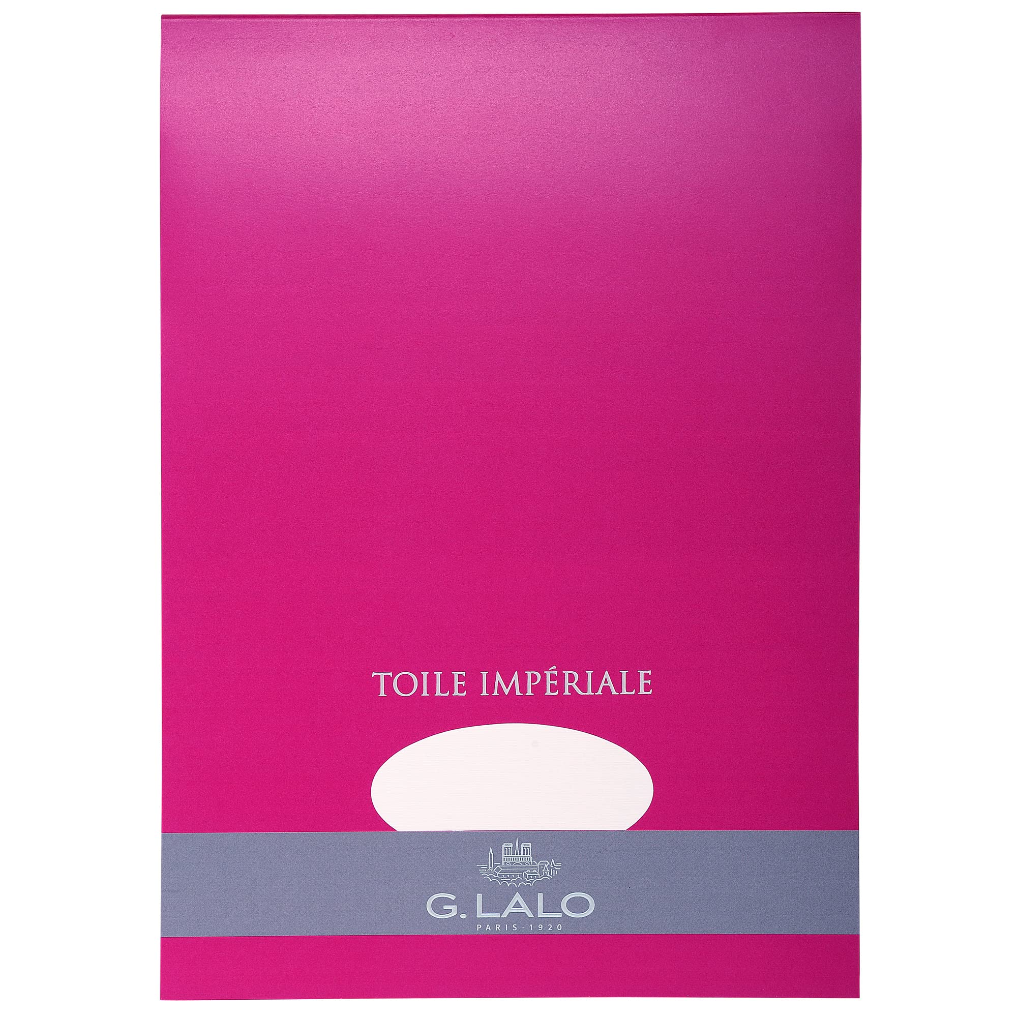 Lalo 13500L - Toile Imperiale Pad of 50 Plain Sheets 21x29.7 cm 100g, Imperial Linen, White. Clean Cut. Front Cover with Foiled Silver Finish. Refined A4