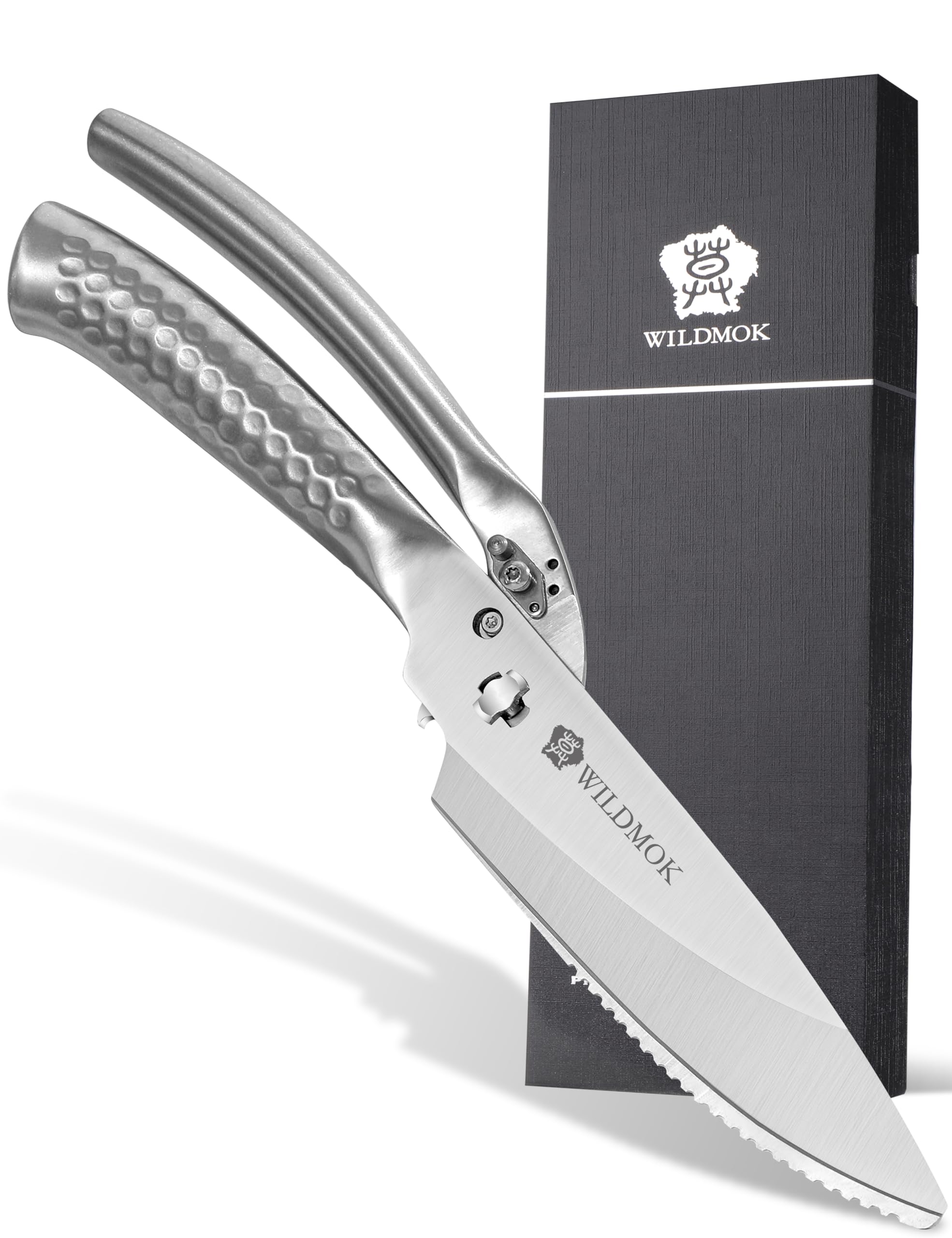 WILDMOK Heavy Duty Poultry Kitchen Shears – Multi-Function Stainless Steel Poultry Shears, Ultra Sharp All Purpose Kitchen Scissors Cutting Chicken Meat, Turkey, Fish