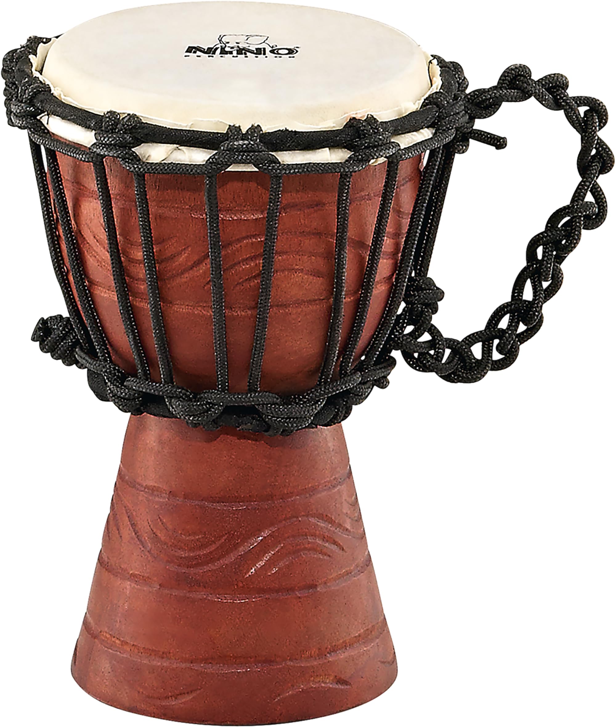 Nino Percussion Water Rhythm Djembe - Very Small Musical Instrument for Children from 3 years - 4.5-inch Diameter - Mahogany, Natural (NINO-ADJ2-XXS)