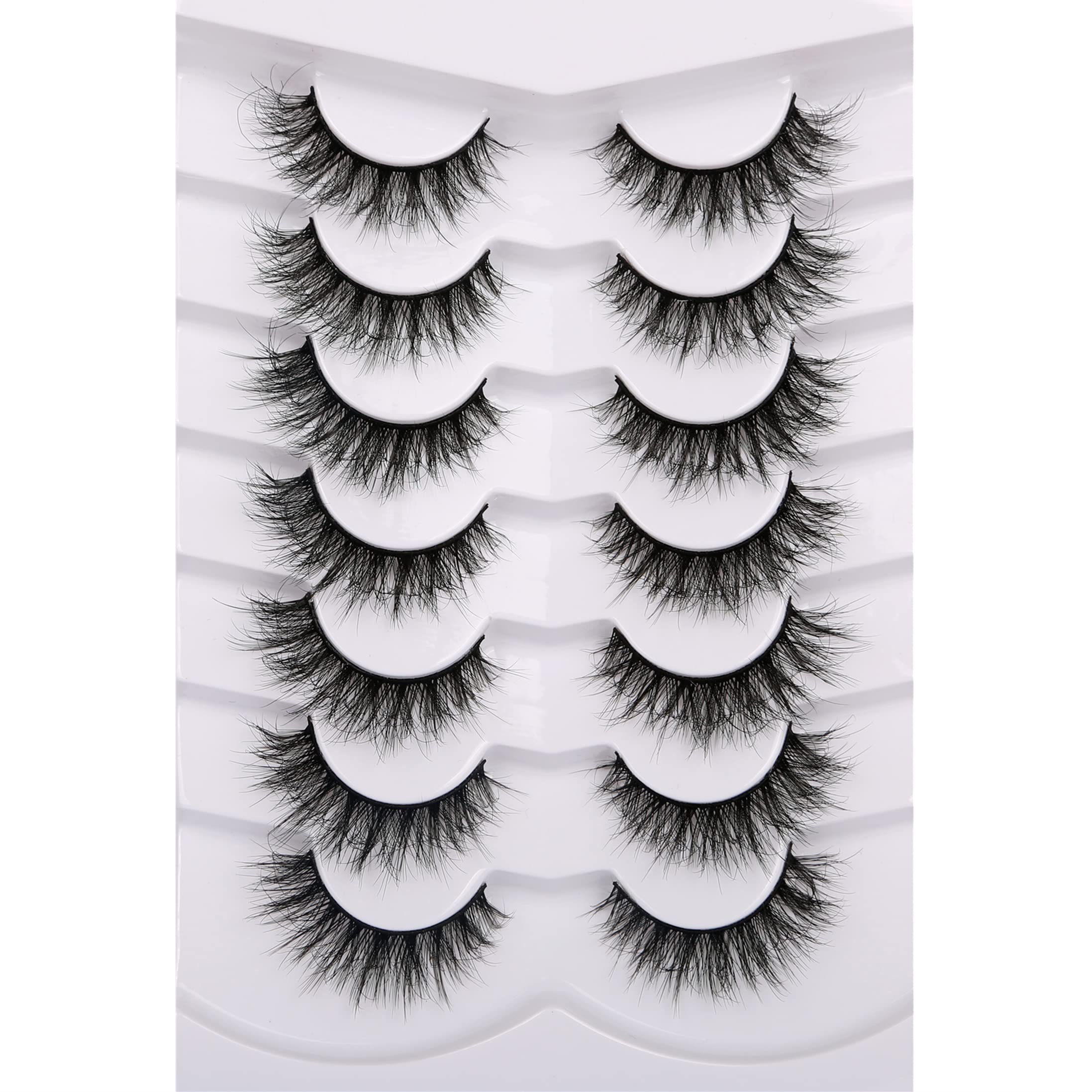 Pooplunch False Eyelashes Cat Eye Fluffy Lashes 8D