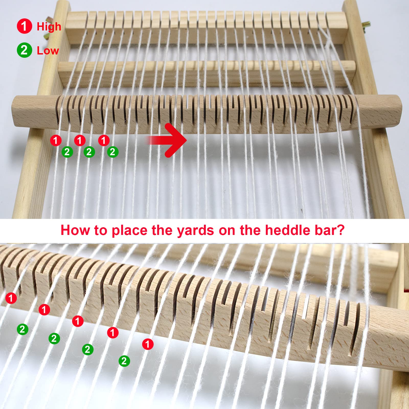 Weaving Loom Kit,Wooden Multi-Craft Weaving Loom Tapestry Loom Large Frame 9.85x 15.5inch,DIY Hand-Knitting Weaving Machinewith Loom Stick Bar for Kids, Adult and Beginners Handcraft Loom