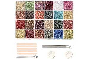 SONGIN Crushed Glass Glitter, 24 Colors Irregular Crystal Chips Chunky Flakes Sequins Crushed Glass for Resin Geode Art Nail Arts Craft DIY Vase Filler Epoxy Resin Jewelry Making