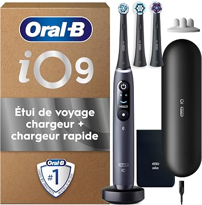 Brosse à Dents Electrique iO 9, 3 Brossettes de Rechange, Noire