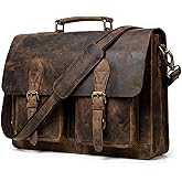 cuero Retro Brown Laptop Messenger Bag Office Briefcase Crossbody Travel Bag For Men And Women Bag Office Laptop Bag