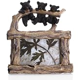 Berytta Three Bears Natural Brown 10 x 9 Resin Stone Tabletop Photo Picture Frame