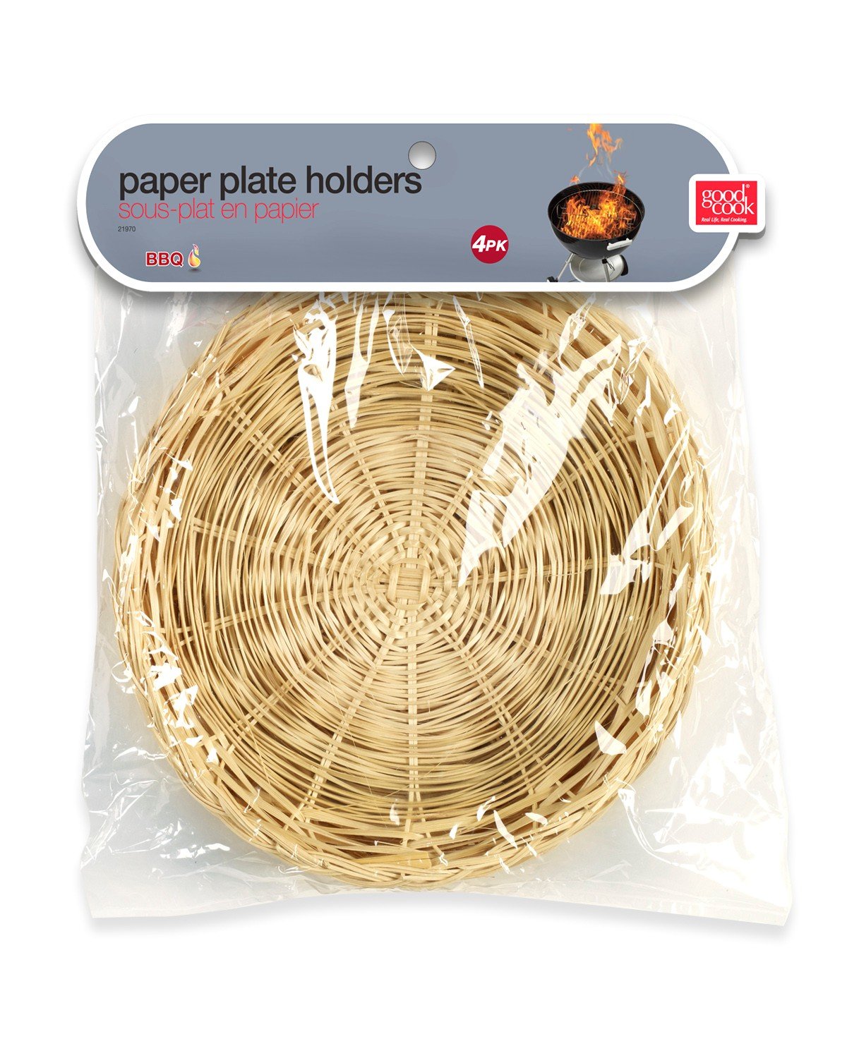 Good Cook Paper Plate Holder, Bamboo Wicker Plate Holder