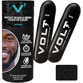 VOLT Grooming Temporary Instant Beard Color for Men, Quick Drying Plant-Based Brush On Beard, Hair, Mustache &amp; Eyebrow Color, Safe for Sensitive Skin, Onyx Black, 2-Pack Refill, 90+ Applications