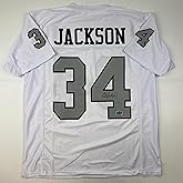 Facsimile Autographed Bo Jackson Oakland Las Vegas Color Rush White Reprint Laser Auto Football Jersey Size Men's XL