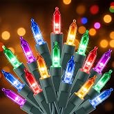 Brightown Multicolor Christmas Lights, 65FT 200 Count LED String Lights | 8 Function, Timer, Waterproof, Connectable, Waterproof Christmas Tree Lights for Indoor Outdoor Xmas Tree Holiday Home Party