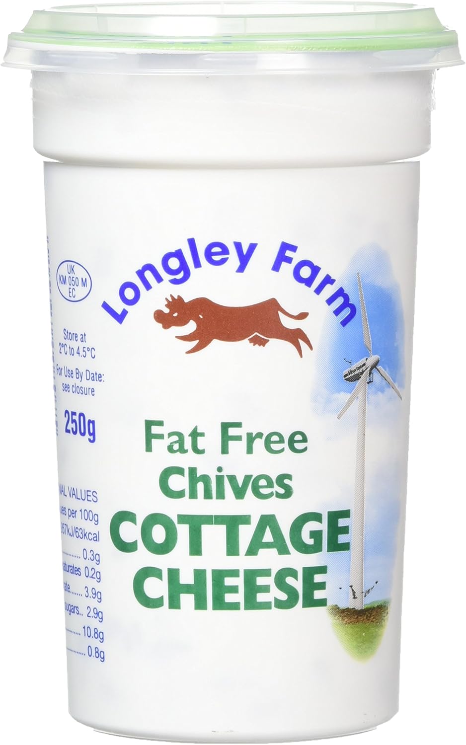 Longley Farm Fat Free Cottage Cheese with Chives, 250 g Amazon.co.uk