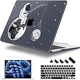 Lepeoac Case for MacBook Air 15 Inch 2025 2024 2023 Release M4 A3241 M3 A3114 M2 A2941, Hard Shell with Screen Protector & Keyboard Cover, Compatible with Touch ID - Astronaut Enjoy