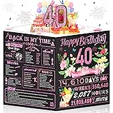 OLOSONG 40th Birthday Card for Women,Jumbo Pop Up 40th Birthday Cards for Her Friend,Back In 1986 Happy 40 Year Old Birthday Decorations for Wife Daughter Mom Funny Birthday Gifts,Rose Gold