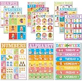 Set of 12 ASL Posters ABC Sign Language Flash Cards American Sign Language Learning Poster for Students Decorations ASL Gift
