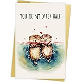 Serzhiho Otter Anniversary Card for Husband Wife, Sweet Otter Love Cards for Him Her, Funny Valentine's Day Card Gift, Otter Cute Birthday & Valentine's Day Cards for Boyfriend Girlfriend