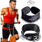 JSM FITNESS Dip Belt for Weight Lifting with a Quick Closure Steel Buckle, Weighted Belt for Pullups &amp; Dips for Men, with Durable Chain and Carabiners, Weightlifting, Squat, Bodybuilding