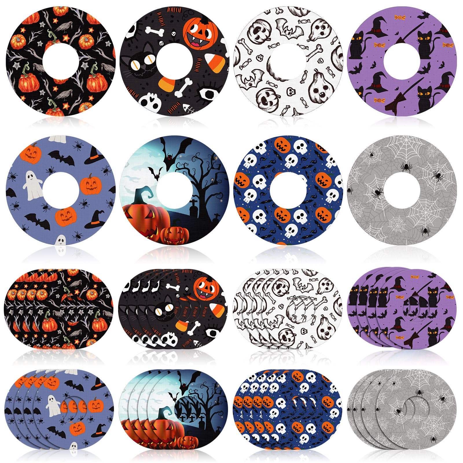 Photo 1 of Geiserailie 32 Pack Halloween CGM Adhesive Patches, Compatible with Libre 3, Waterproof Sweatproof Sensor Covers, Flexible Breathable Pre-Cut Tape Stickers, Long-Lasting Durable Design(Round)