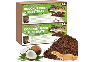 Halatool 2Pack Organic Coconut Fiber Substrate for Reptiles Premium Leopard Gecko Substrate Coco Husk Terrarium Bedding for Tortoise Habitat Snake Lizard Hermit Crab Tarantula Enclosure Worm Bin Frog