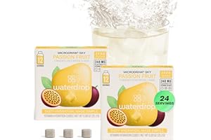 WATERDROP MICRODRINK Waterdrop Hydration Cubes, Pineberry, Passion Fruit & Pear, Vitamin C, B1 & B3, On The Go Water Enhancer Drops for Still & Sparkling Water, Low Calorie, Zero Sugar, Gluten Free, Non GMO, Vegan, 24 CT