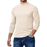 Dokotoo Men Mens Mock Turtleneck T Shirts Long Sleeve Slim Fit Shirts Casual Ribbed Knited Tops Thermal Pullover Undershirts