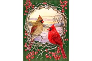 Lophomie Cardinal Diamond Art Kits for Adults Christmas Full Drill Diamond Paintings for Beginners Round 5D Paint with Diamonds Gem Art Crafts for Home Wall Decor 12x16 Inch