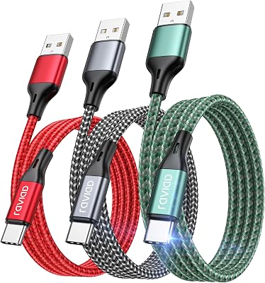 Cavo USB Type-C [3Pezzi, 2m] Cavo USB C Ricarica Rapida Nylon