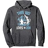 This Kid Loves To Fish Fishing Boys Pullover Hoodie