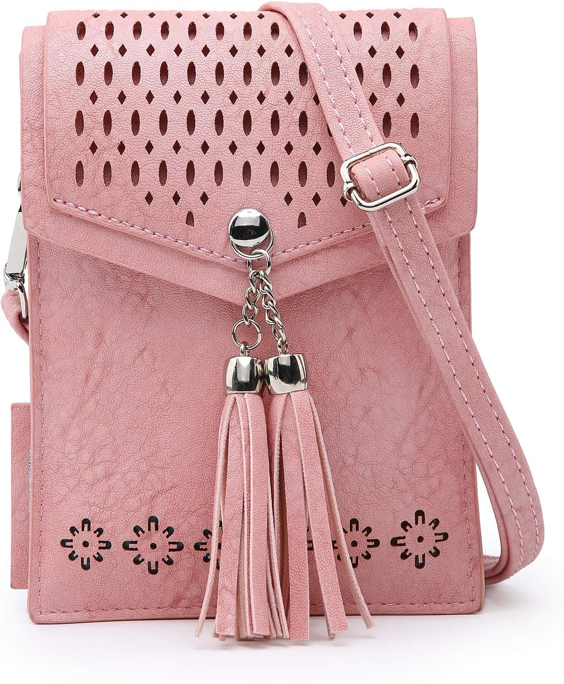Womens Small Crossbody Bag, Tassel Cell Phone Purse Holder Wallet