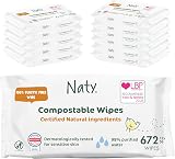 Naty Baby Wipes 98% Water Unscented Plant Based 672 Count 12 Packs