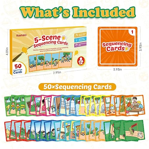 Animals Story Sequence Cards For Kids | 48 Picture Cards For Speech ...
