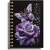 WFSM Butterfly Notebook, Butterfly Journal, Butterfly Notepad, Butterfly Journal for Women, Purple Notebook, 5.5x8.3 Inches