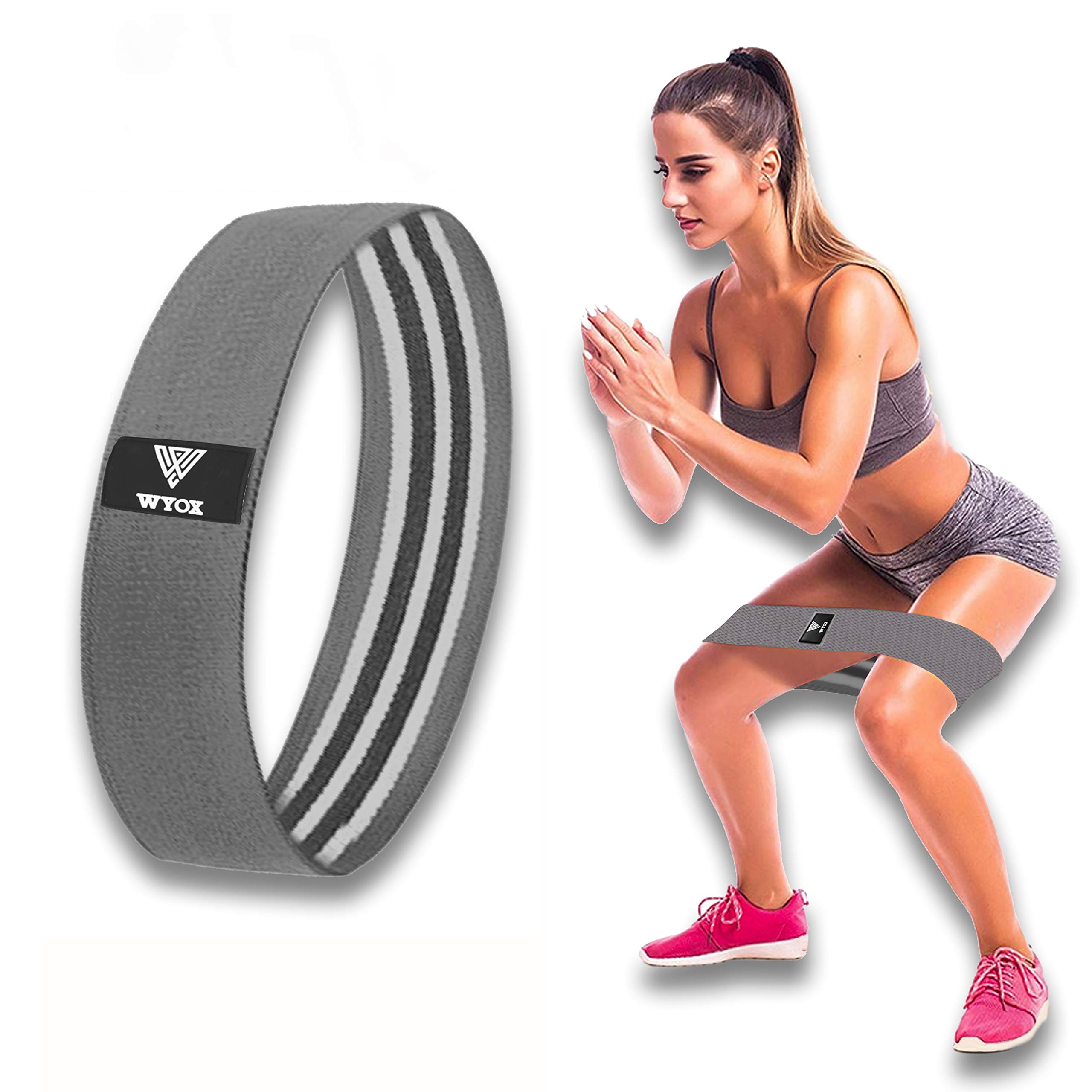 WYOX Booty Band for Legs Thighs Butt, Non Slip Resistance Bands Set, Hip Bands for Working Out Squats, Hip Workout, Glute Bands, Hip Sling, Heavy Stretch Fabric Loop Bands