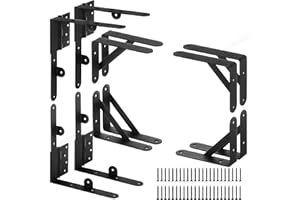 TANIVO 2 Set Anti Sag Gate Kit -Gate Corner Bracket-90 Degree Bracket with Gate Hinges Heavy Duty for Wooden Fences-No Sag Gate Corner Brace Bracket for Doors, Driveway