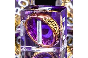 OUKELANWO Sharp Edge Resin DND Dice Set D&D with Gifts Box, Purple Lord of The Rings Magic Polyhedral Role Playing Dice, Lort Dungeons and Dragons RPG D and D Dice D20 D12 D10 D8 D6 D4