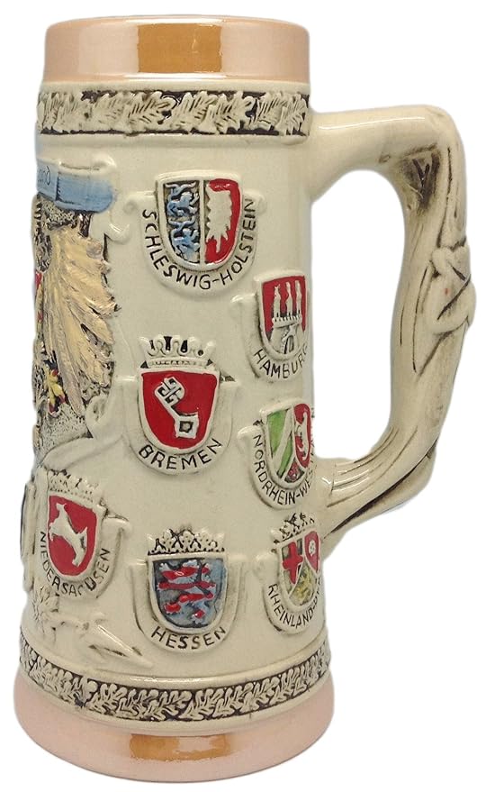 German Coat of Arms Collectible Engraved Beer Stein Beer