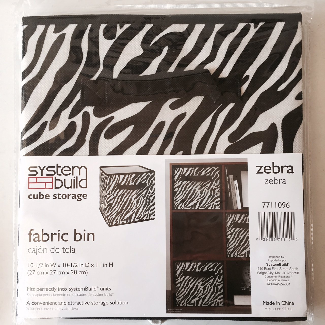 System Build Cube Storage Fabric Drawer Zebra Pattern Buy Online