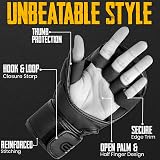 EVO Fitness MMA Gloves Leather Sparring Muay Thai Grappling Large Black view 2