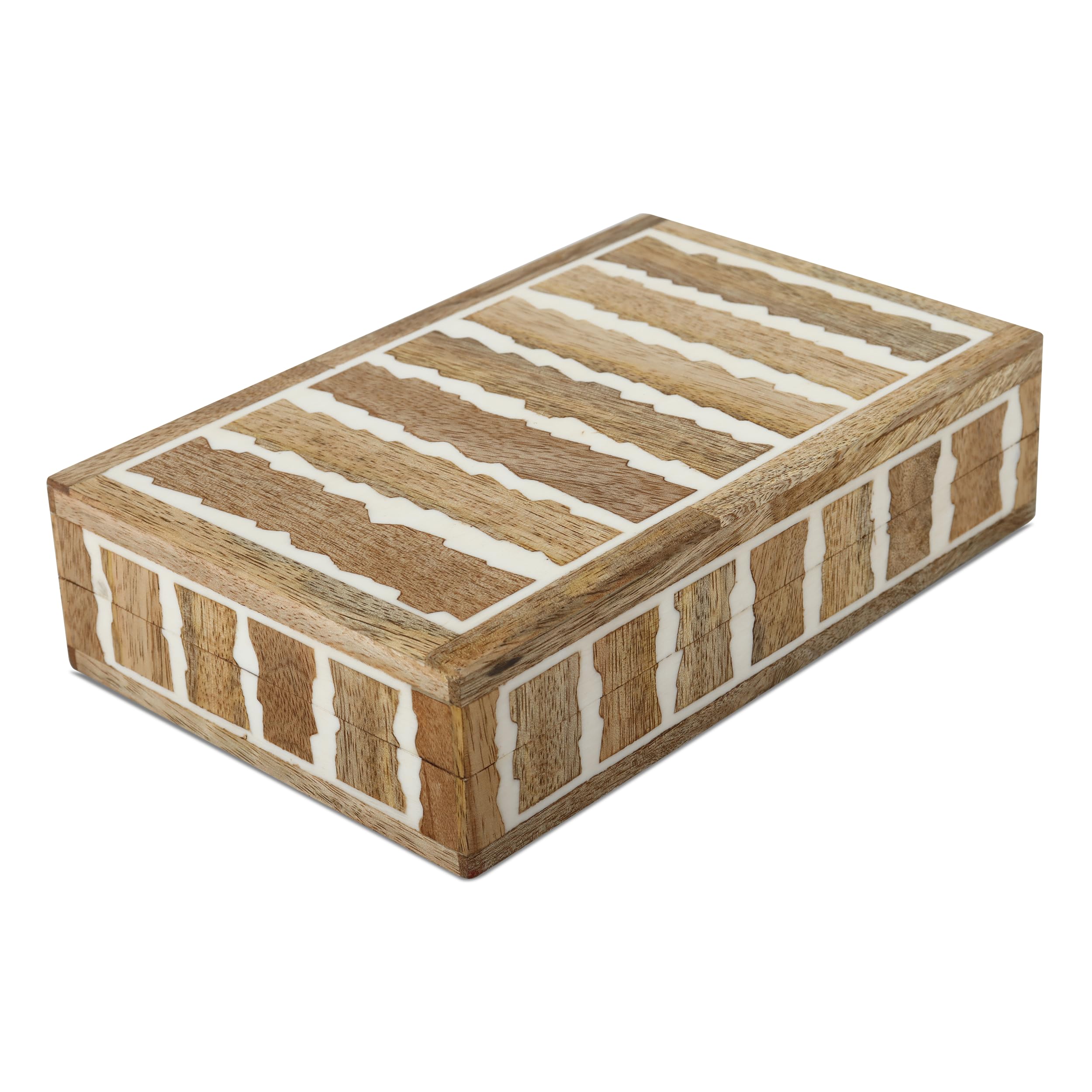 Handicrafts Home Decorative Storage Box with Lid, Boxes for Home, Coffee Table & Bookshelf, Keepsake & Memory Organizer, Remote Holder, Trinket Box, Boho & Vintage Accent Decor, KEPT SAFARI, 8X5X2