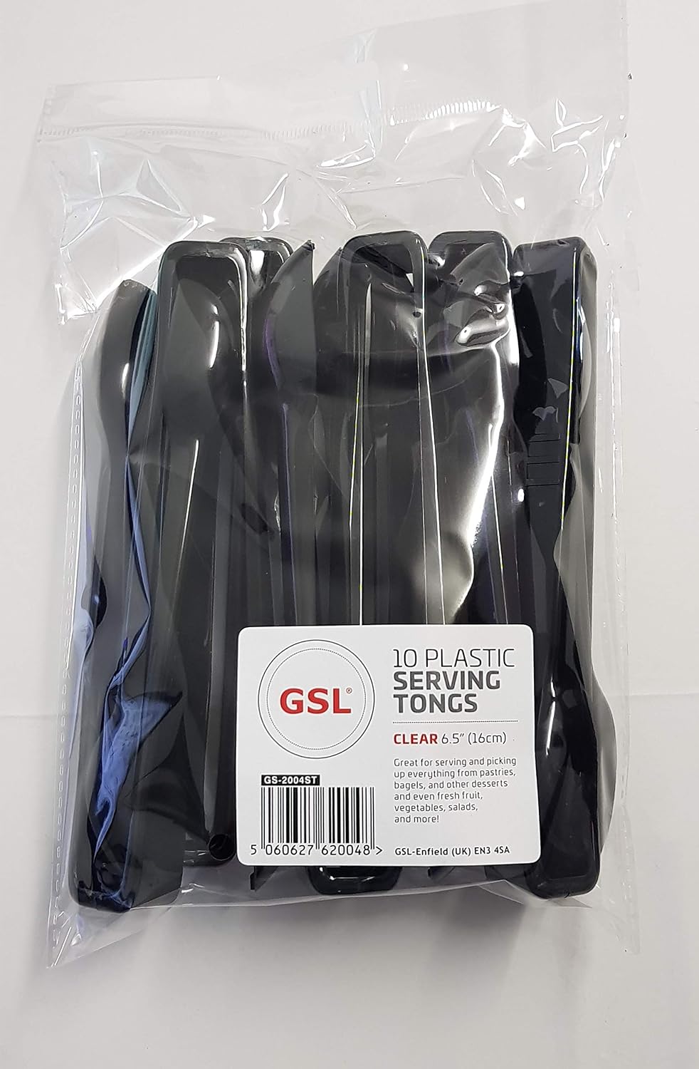 10 x GSL Black Plastic Serving Tongs - Buffet Party BBQ Wedding 16cm - 6.5" - Image 3
