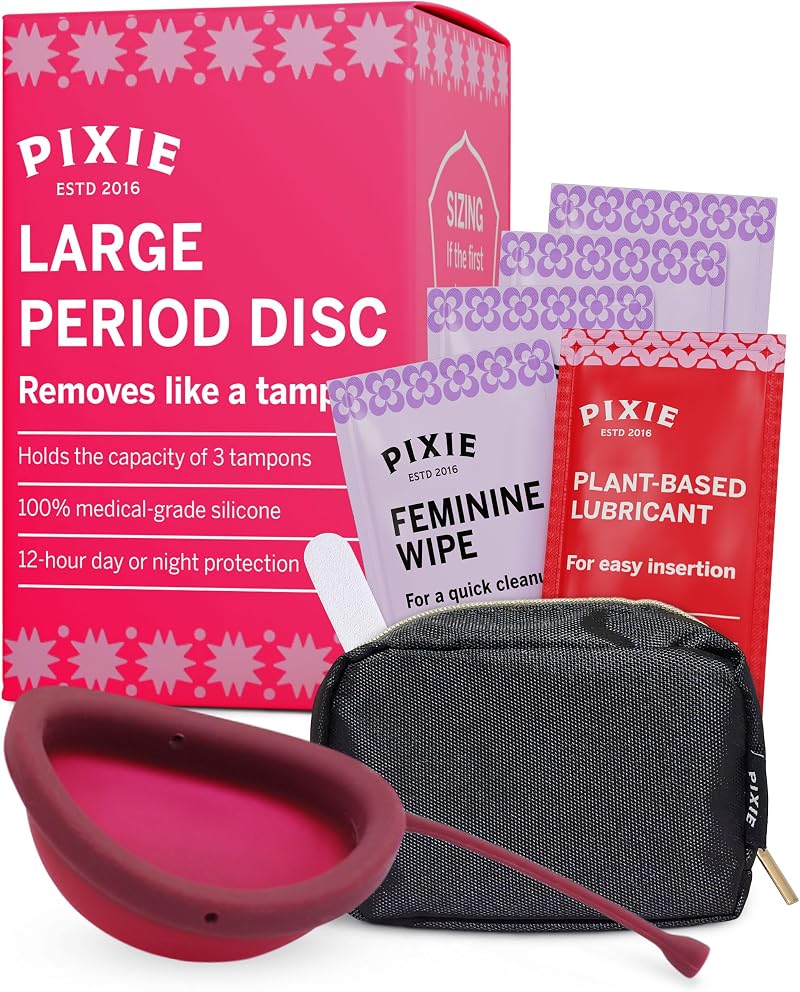 Pixie Cup Menstrual Disc - 100% Medical-Grade Silicone, 12 Hour Comfort