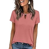 ANRABESS Womens Short Sleeve Tops Summer Tshirts Cute Keyhole Neck Casual Basic Tee Dressy Work 2026 Spring Trendy Outfits