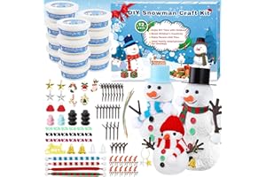 12 Pack Modeling Clay DIY Snowman Kit,Christmas Craft for Kids,Build a Snowman Kit Modeling Air Dry Clay Creative Activities 