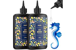 UV Resin 500g -Hard Type UV Resin Kit Crystal Clear UV Resin Solar Cure Sunlight Activate Glue,Wayin 2 PCS Upgrade Ultraviolet Epoxy Glue for Jewelry Making,DIY Crafts,Casting and Coating