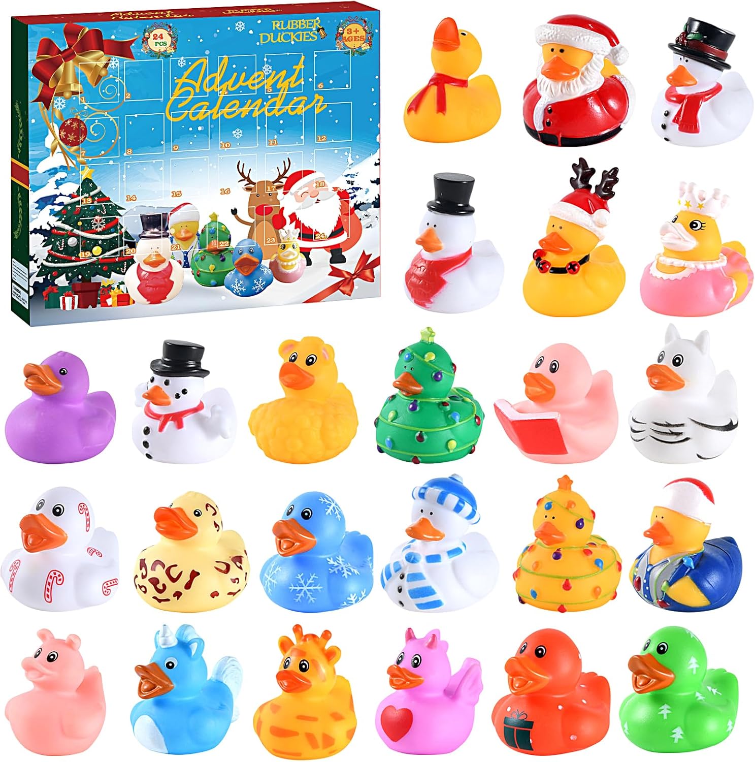 Advent Calendars - Advent Calendar 2023-24 Rubber Ducks Toys Advent Calendar for Kids - 24 Days Christmas Countdown Calendar Gifts for Boys, Girls, Kids - Christmas Party Favor Gifts