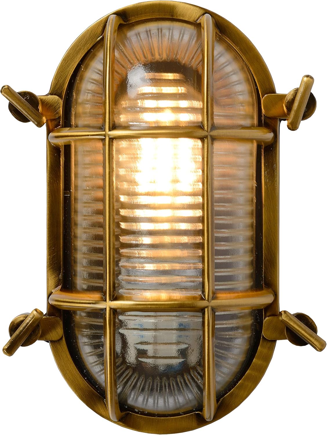 LUCIDE Dudley - Wall Light Indoor/Outdoor - 1xE27 - IP65 - Matt Gold/Brass, Matt Gold / Brass - Image 4