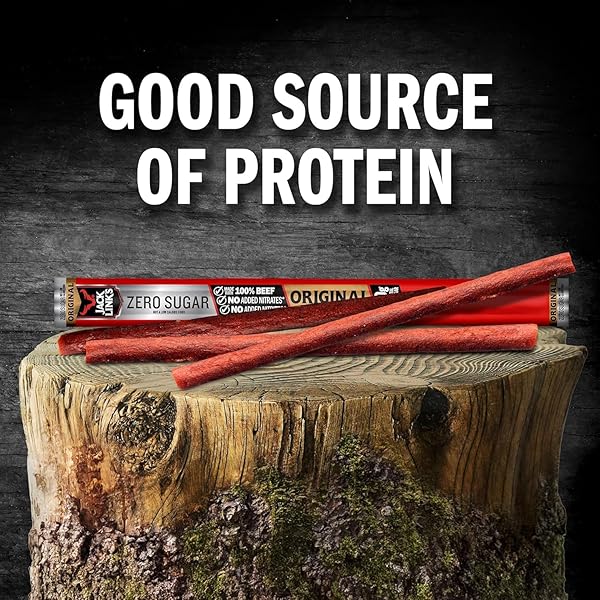 JACK LINK’S ORIGINAL ZERO SUGAR BEEF STICKS – (20 PACK) 0.92 OZ MEAT STICKS – READY TO EAT PROTEIN SNACKS – 5G PROTEIN PER SERVING – MADE WITH 100% REAL BEEF