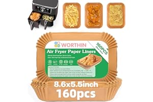 160PCS Ninja Air Fryer Liners DZ201/DZ401, Food Grade Parchment Paper, Disposable Non-Stick Accessories for Air Fryer