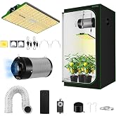 MELONFARM Grow Tent Complete Setup 2x2, 70W Full Spectrum LED Grow Light &amp; 24"x24"x48" Grow Tent Bundle, 4" Efficient Airflow Ventilation System with Soundproof Duct Connector