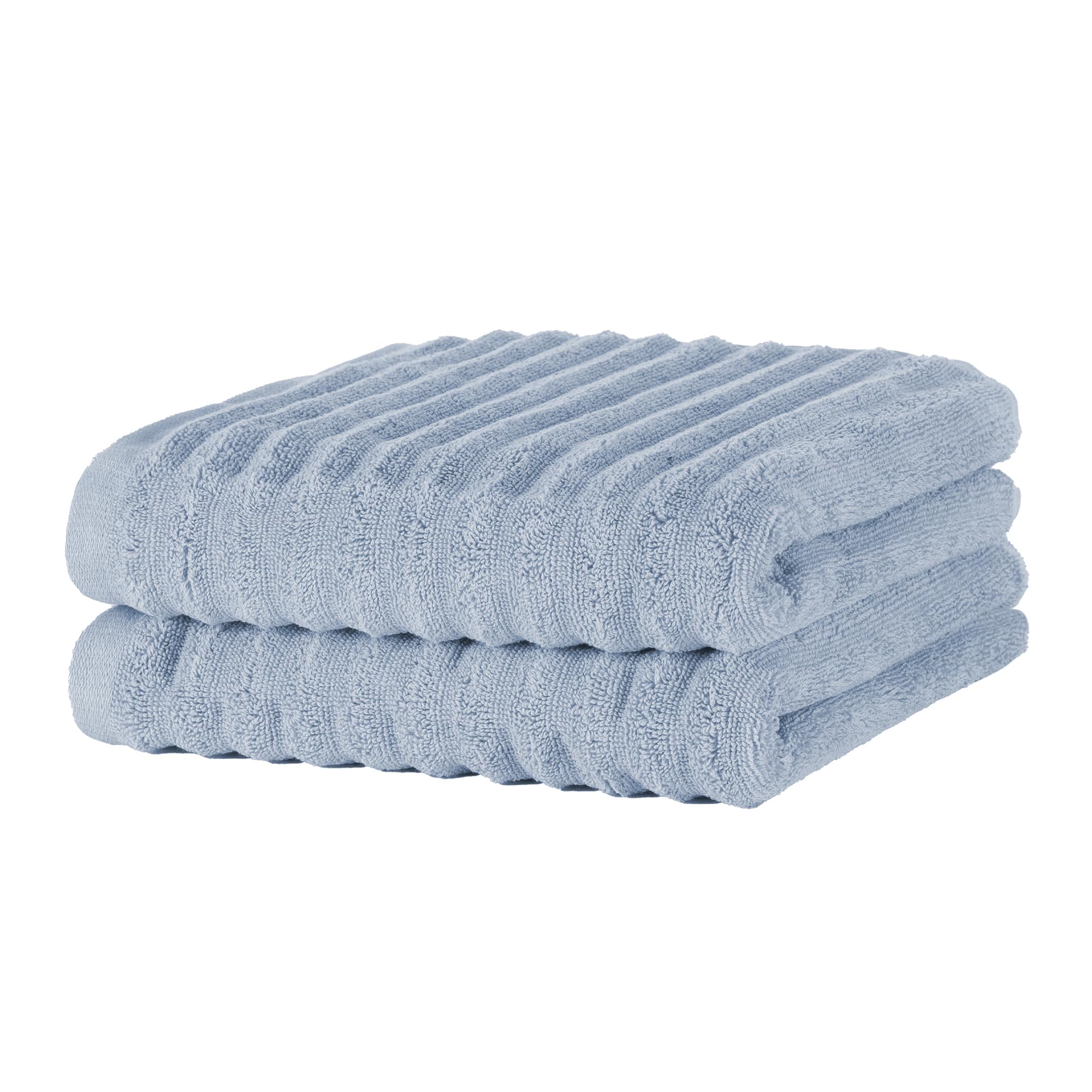 Merana OSLO towel set | quick-drying, soft & lint-free | terry luxury quality | 100% cotton terrycloth | OEKO-TEX | 590 GSM | hand towel & hair towel | Light blue (2 x towels 50x100cm)