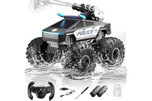 Remote Control RC Car, 1:18 Amphibious Remote Control Car,3-in-1 RC Monster Trucks/RC Boat/Water Gun,2.4GHz All Terrain Water
