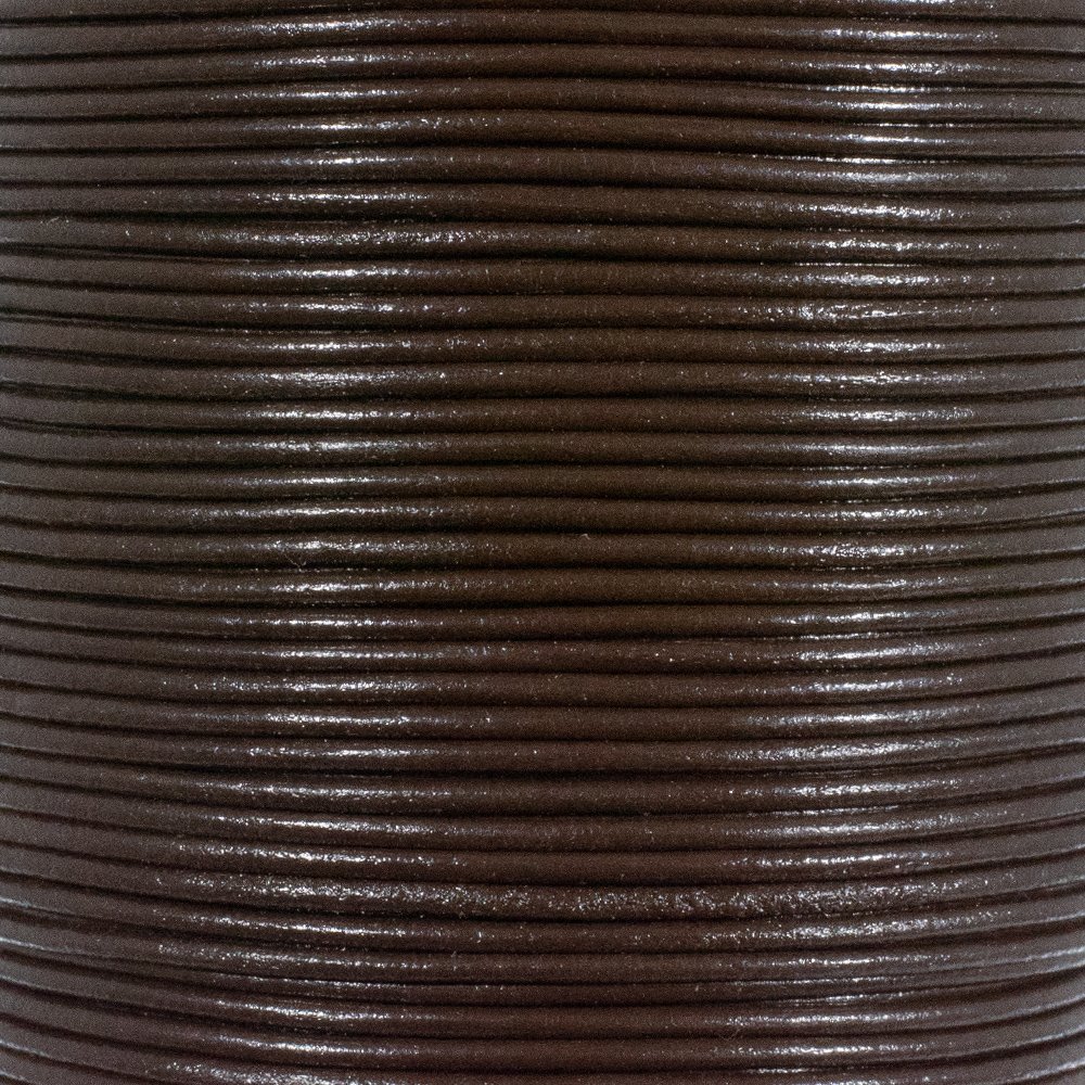 25 Yards of Solid Round 2mm Dark Brown Real and Genuine Leather Cord for use as Braiding String (2mm, Dark Brown)